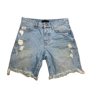 Mens Denim distressed shorts